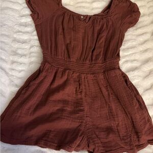 Aerie Terracotta Short Sleeve Romper